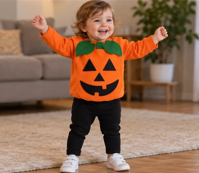 Fantasia de Halloween sem costura para criança pequena: conforto e segurança em primeiro lugar