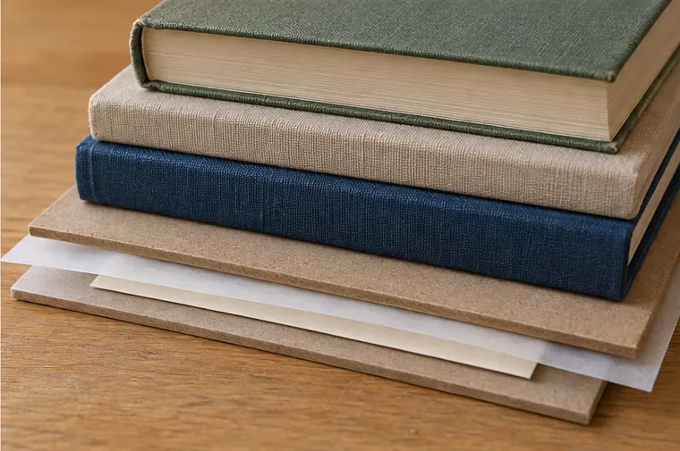 A paper collage is sandwiched between flat boards and protective sheets with books placed evenly on top.